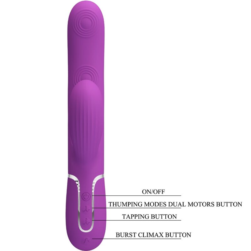 PRETTY LOVE - PERLITA 3 IN 1 MULTIFUNCTION RABBIT VIBRATOR PURPLE