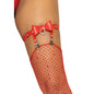 LEG AVENUE - VEGAN LEATHER TIGH HIGH GARTER ONE SIZE - RED