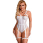 SUBBLIME - TEDDY WITH GARTER STRAP DETAIL CHEST WHITE S/M