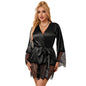 SUBBLIME - 953805 ELEGANT LACE PAJAMAS + THONG BLACK L/XL