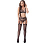 LIVCO CORSETTI FASHION - CELESTE LC 20246 BRA + GARTER BELT + PANTY BLACK L/XL