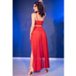 CHILIROSE - CR 4850 RED TOP AND LEGGINGS SET WITH GOLDEN ACCESSORIES M