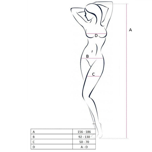 PASSION - WOMAN BS049 WHITE BODYSTOCKING ONE SIZE