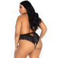 LEG AVENUE - FLORAL LACE CROTHLESS TEDDY PLUS SIZE